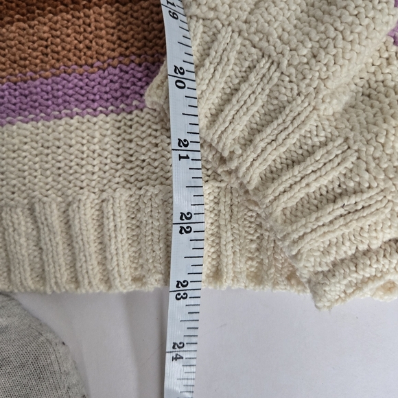 Billabong seeing double retro colors striped crew neck sweater sz Large - Picture 6 of 7